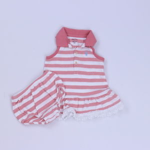 Ralph Lauren Girls Pink | White Dress size: 6 Months